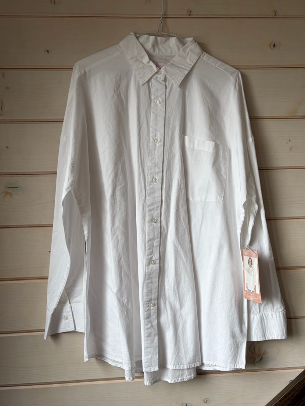 White Cotton Oversized Casual Button-Down Shirt